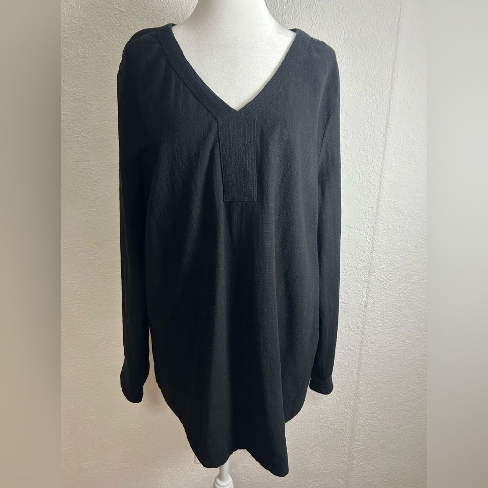 Soft Surroundings womenBlack Tunic Size XL 100 % cotton. work office casual .